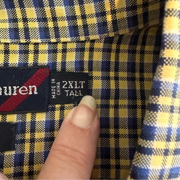 Ralph Lauren men’s size 2XLT long sleeve button down dress shirt with front logo - Picture 10 of 11